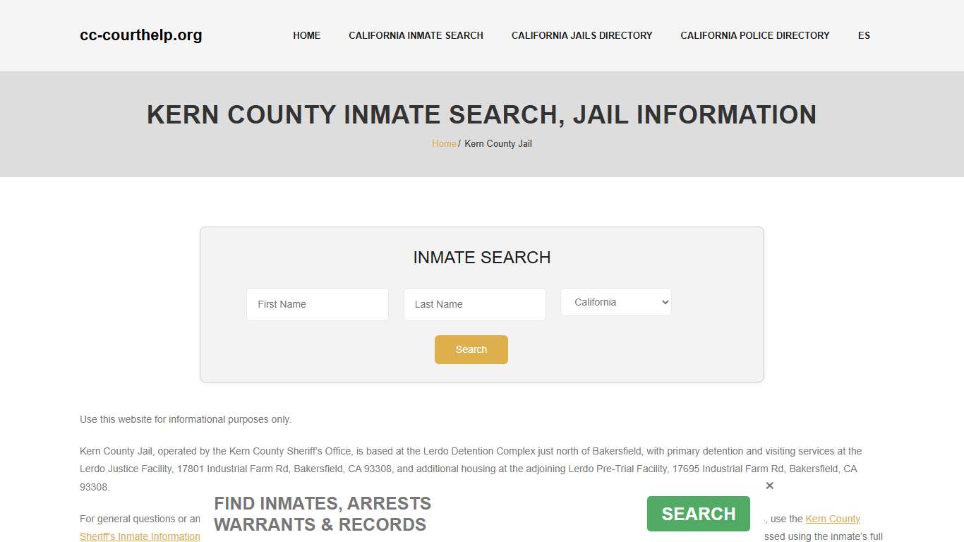 Kern County Inmate Lookup, Jail Roster